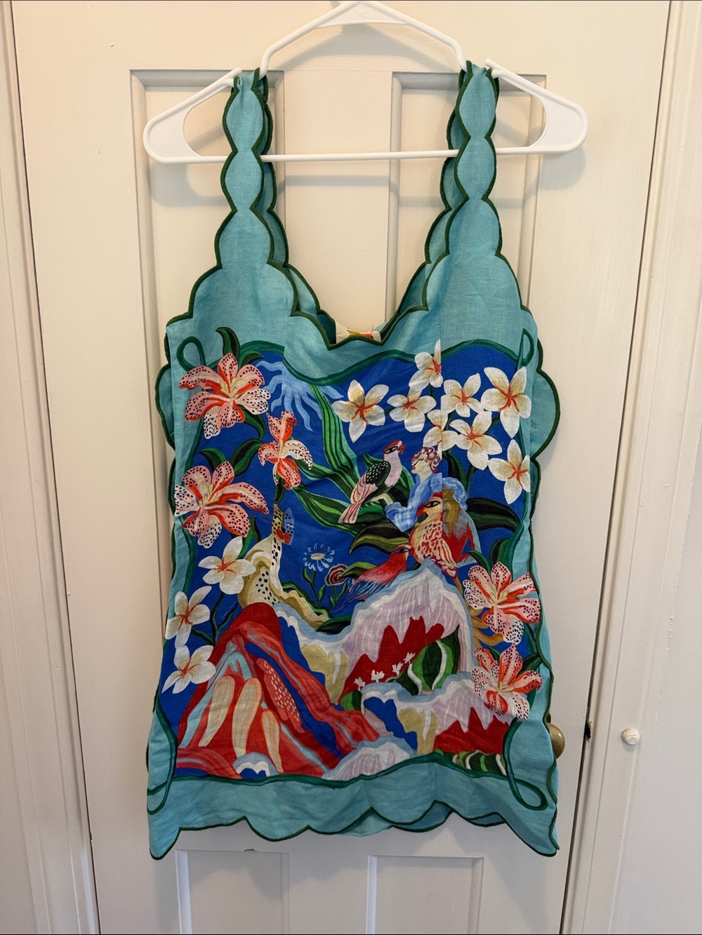 NWT FARM Rio Garden Of Life Scarf Scallop Mini Dress - Picture 7 of 7